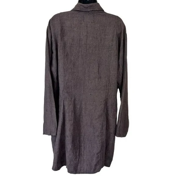 Flax by Jeanne Engelhart Linen Longline Striped Lagenlook Jacket - Picture 10 of 10